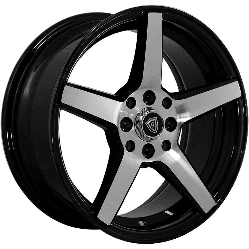 G-Line Alloys G5109 Gloss Black Machined Wheel; 18x9.5; 38mm Offset (05-09 Mustang GT, V6)
