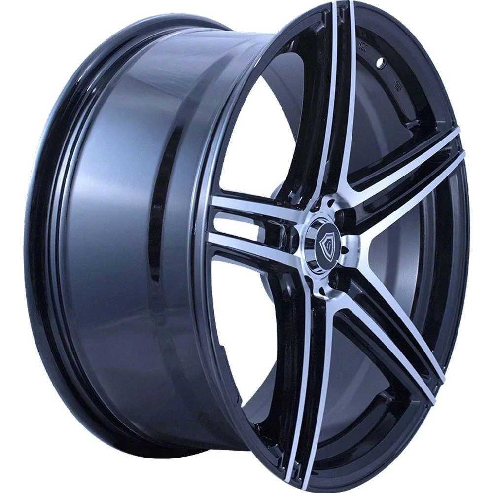 G-Line Alloys G5086 Gloss Black Machined Wheel; 18x8; 35mm Offset (10-14 Mustang GT w/o Performance Pack, V6)