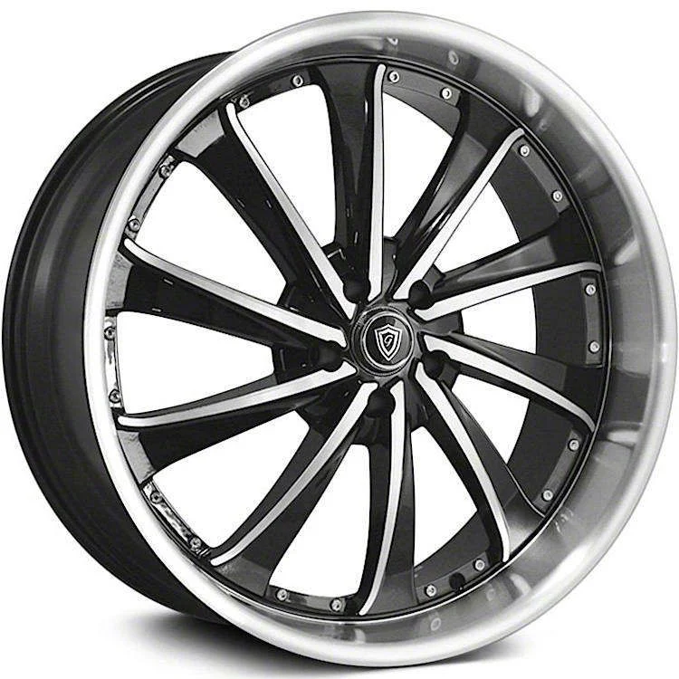 G-Line Alloys G0016 Gloss Black Machined Wheel; Rear Only; 20x8.5; 35mm Offset (15-23 Mustang GT, EcoBoost, V6)