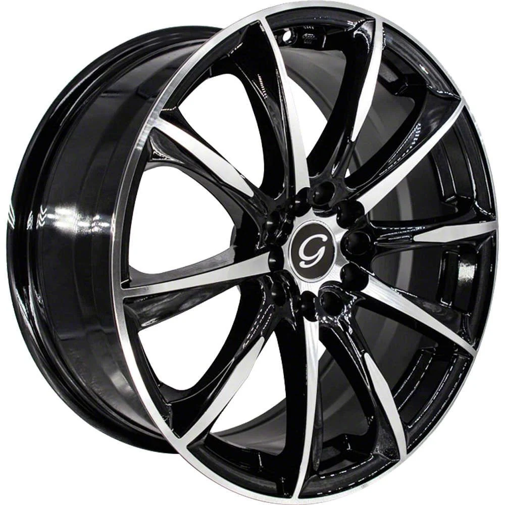 G-Line Alloys G1026 Gloss Black Machined Wheel; 18x8; 35mm Offset (15-23 Mustang EcoBoost w/o Performance Pack, V6)