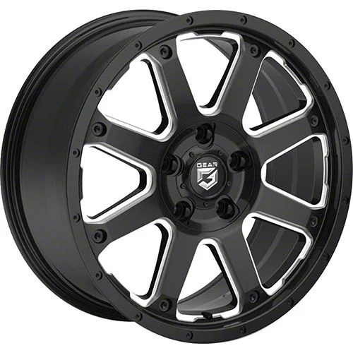 Gear Off-Road Big Block Gloss Black Milled 6-Lug Wheel; 18x9; -12mm Offset (07-14 Yukon)