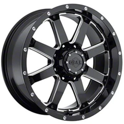 Gear Off-Road Big Block Gloss Black Milled 6-Lug Wheel; 18x9; 18mm Offset (07-14 Yukon)