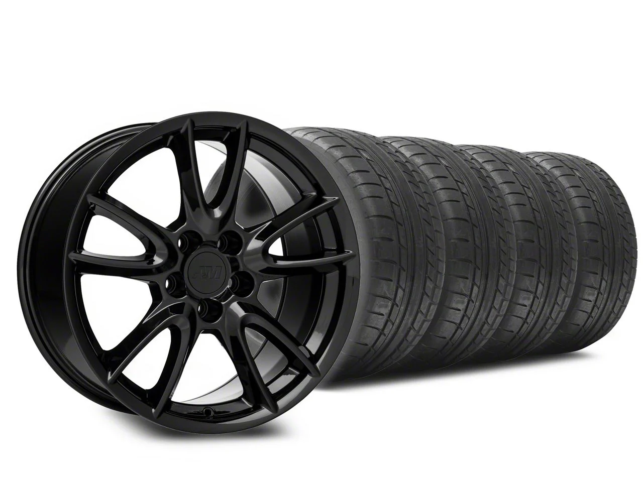 18x9 Track Pack Style Wheel & Mickey Thompson Street Comp Tire Package (05-14 Mustang GT, V6)