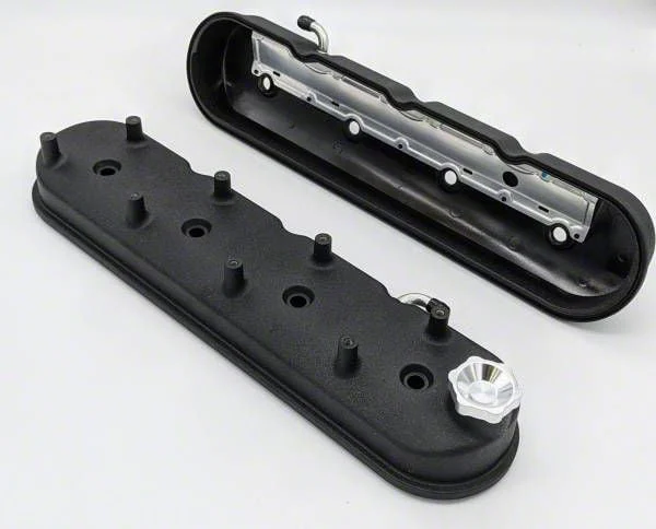 Granatelli Motor Sports Tall Valve Covers; Black Wrinkle (10-15 V8 Camaro)
