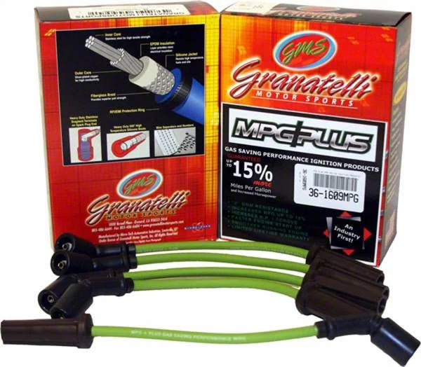 Granatelli Motor Sports MPG Spark Plug Wires; Green (01-04 Mustang V6)
