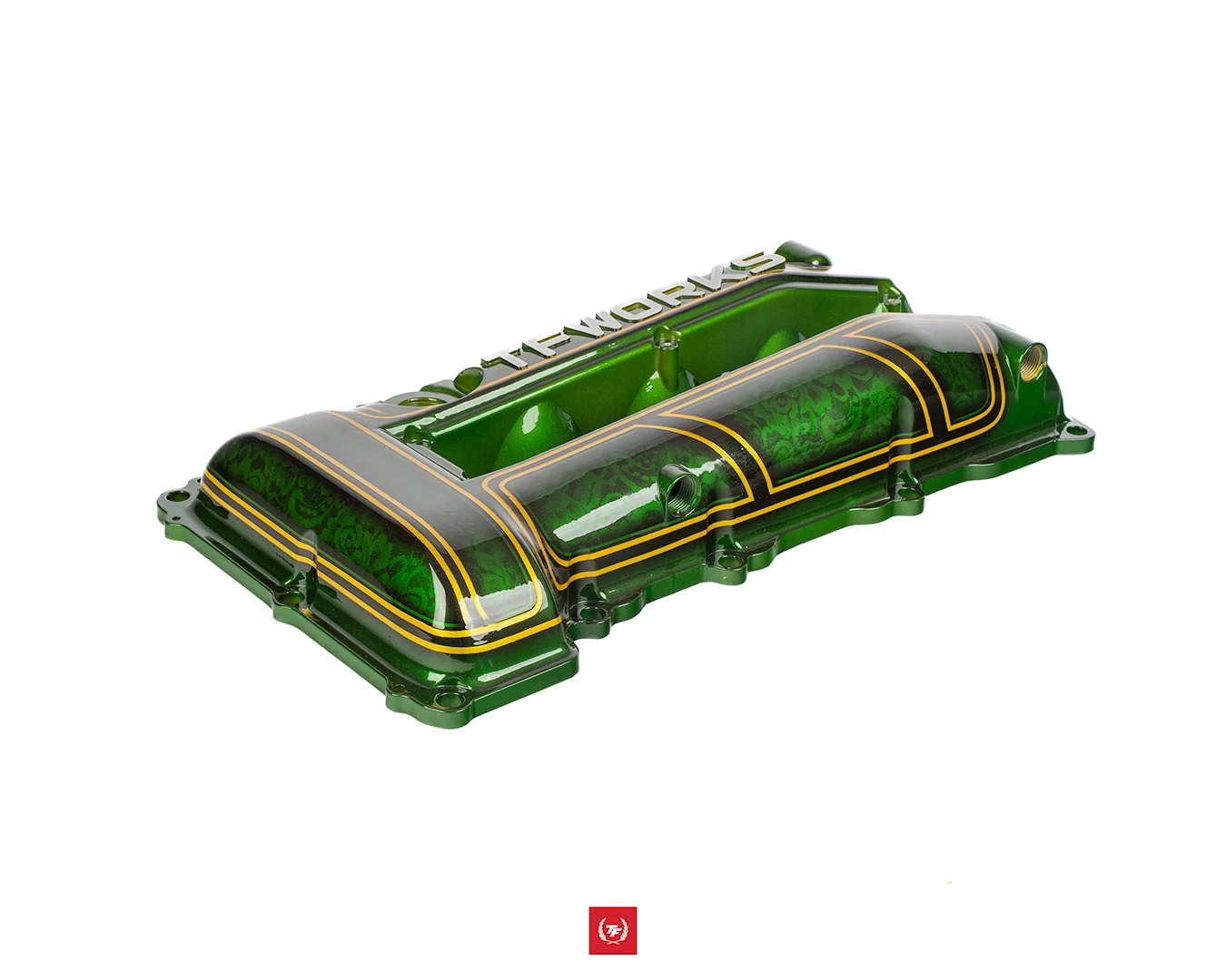 TF-Works S13.4 SR20DET Hybrid Valve Cover - Hand-Striped Edition "Green & Gold"