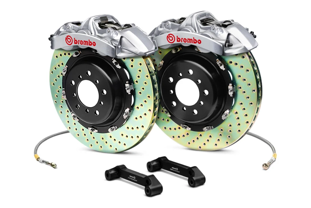 Brembo GT-R Polished Front Drilled Brake Kit 380x32mm - 07-08 Infiniti G35 / 08-13 G37, 09-16 Nissan 370Z