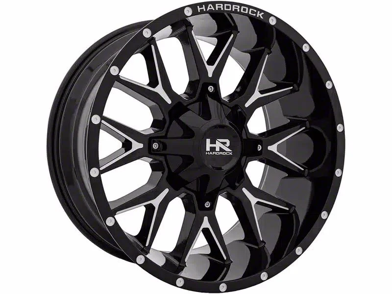 Hardrock Offroad Affliction Gloss Black Milled 6-Lug Wheel; 20x10; -19mm Offset (07-14 Yukon)