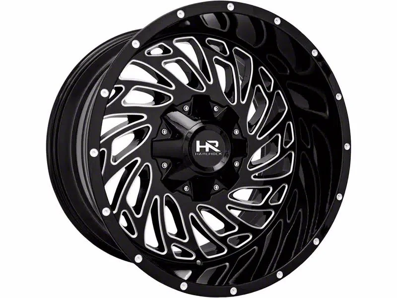Hardrock Offroad Attack Gloss Black Milled 6-Lug Wheel; 20x10; -19mm Offset (07-14 Yukon)