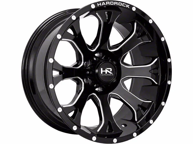 Hardrock Offroad BloodShot Xposed Gloss Black Milled 6-Lug Wheel; 20x12; -44mm Offset (07-14 Yukon)