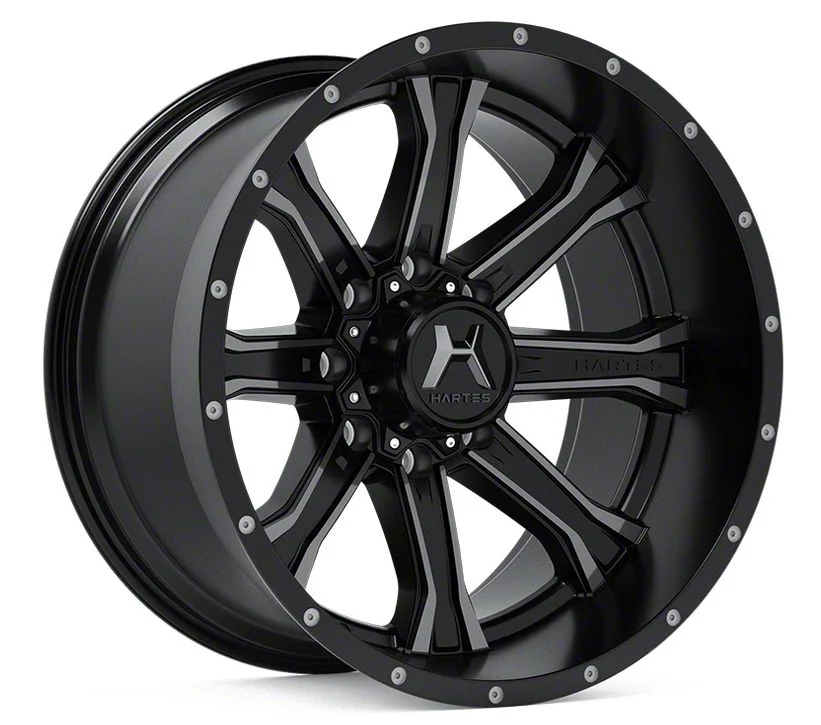 Hartes Metal Strike Gloss Black Milled with Satin Dark Tint 6-Lug Wheel; 20x10; -18mm Offset (07-14 Yukon)