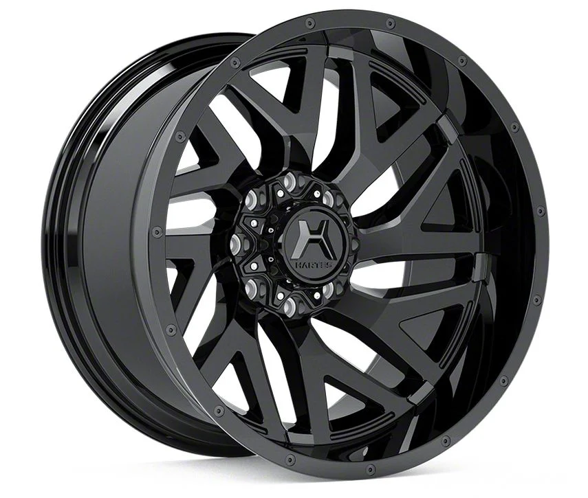 Hartes Metal Stealth Gloss Black Milled with Satin Dark Tint 8-Lug Wheel; Right Directional; 20x10; -18mm Offset (17-22 F-250 Super Duty)