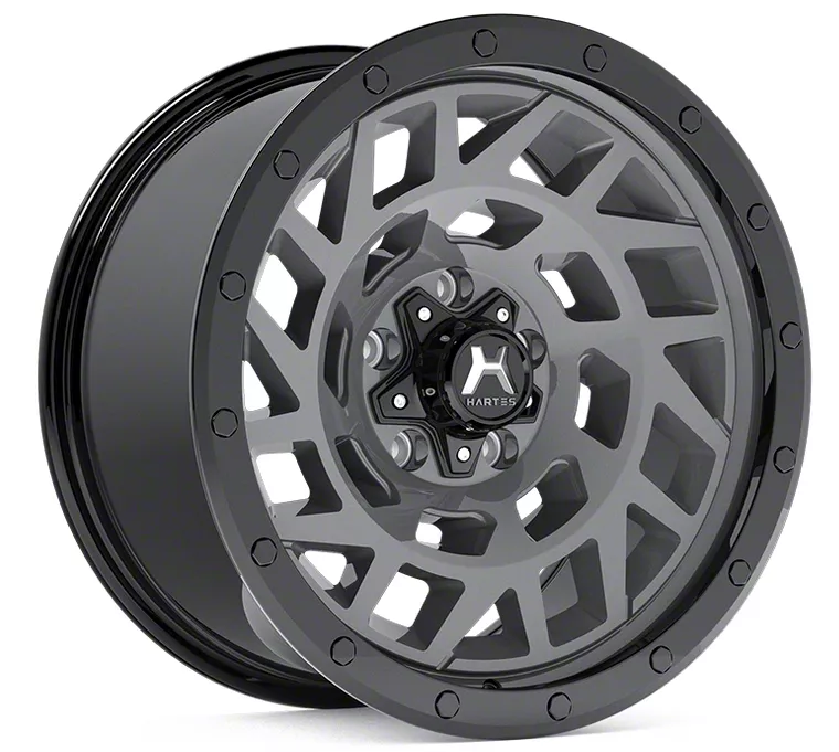 Hartes Metal Monster Anthracite with Black Simulated Beadlock 6-Lug Wheel; 18x9; 0mm Offset (19-26 RAM 1500)