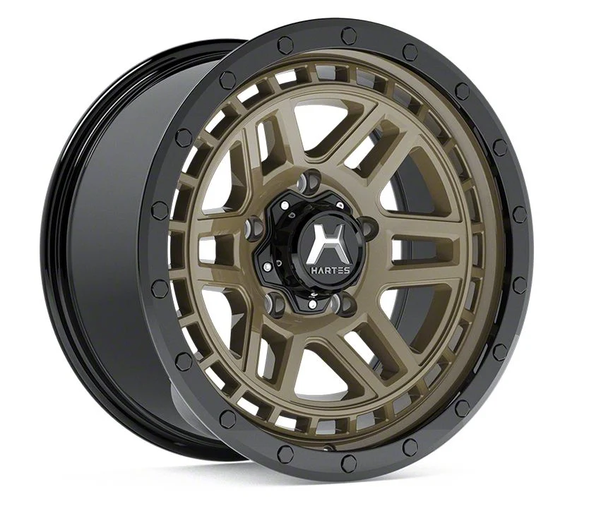 Hartes Metal Beast Matte Bronze with Black Simulated Beadlock 6-Lug Wheel; 17x8.5; -6mm Offset (19-23 Ranger)