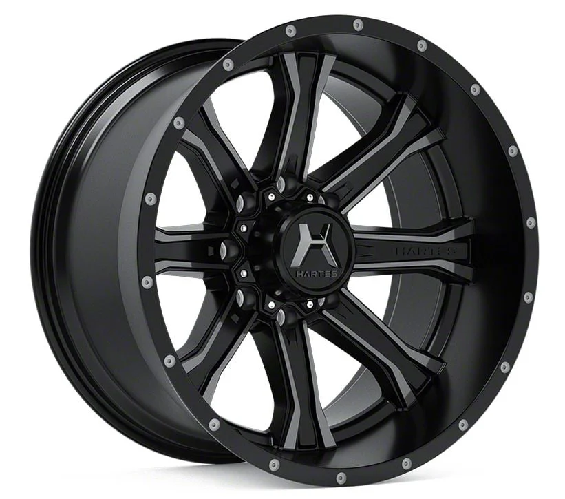 Hartes Metal Strike Gloss Black Milled with Satin Dark Tint 6-Lug Wheel; 20x9; 0mm Offset (19-23 Ranger)