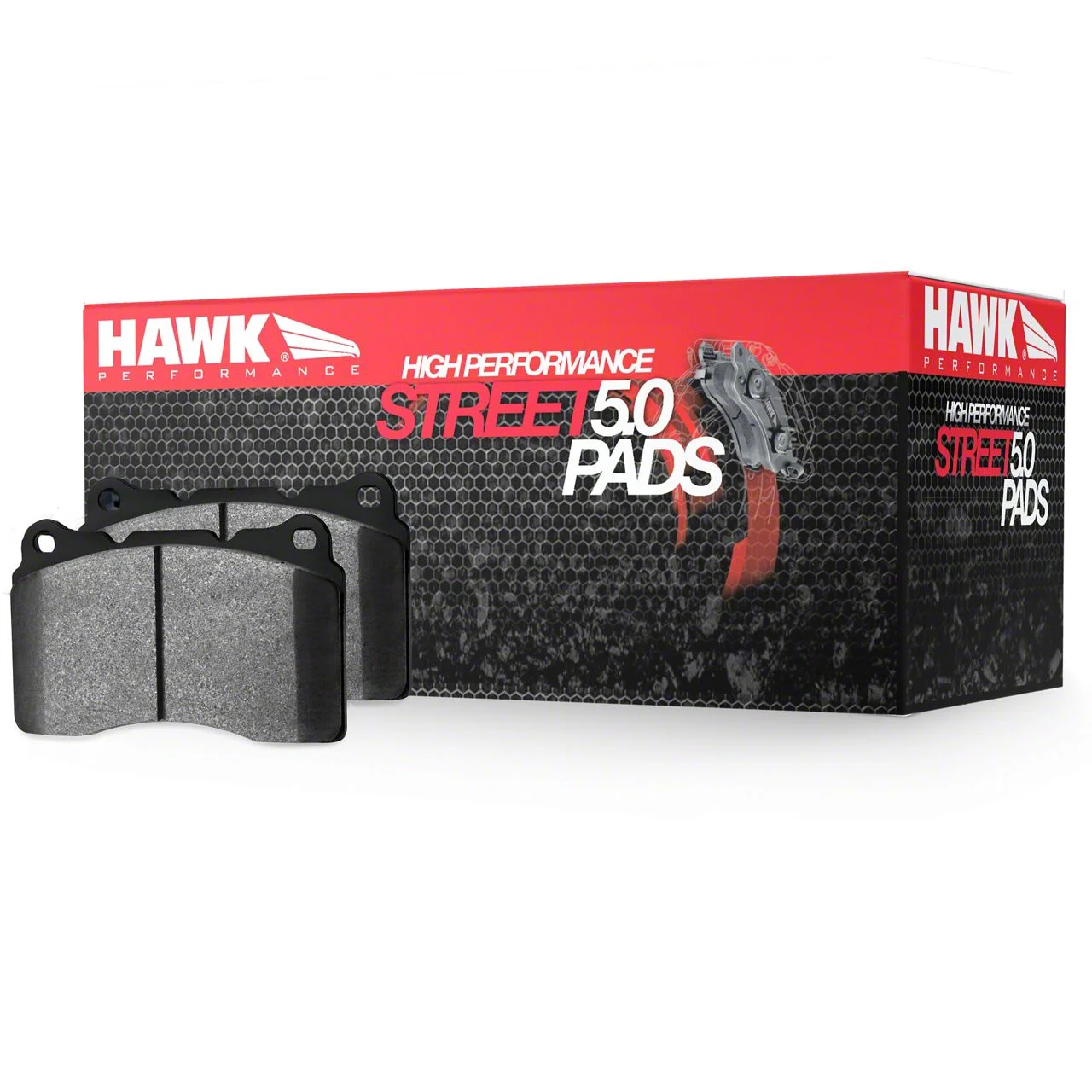 Hawk Performance Talon Cross-Drilled and Slotted Brake Rotor and HPS 5.0 Pad Kit; Front (05-10 Mustang GT; 11-14 Mustang V6)