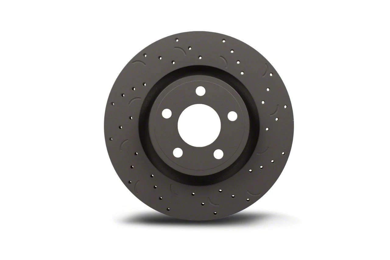 Hawk Performance Talon Cross-Drilled and Slotted Rotors; Front Pair (15-23 Mustang EcoBoost w/o Performance Pack, V6)