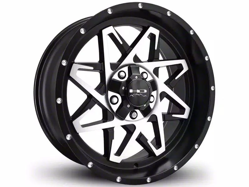 HD Off-Road Wheels Caliber Satin Black Machined 6-Lug Wheel; 20x10; -25mm Offset (07-14 Yukon)