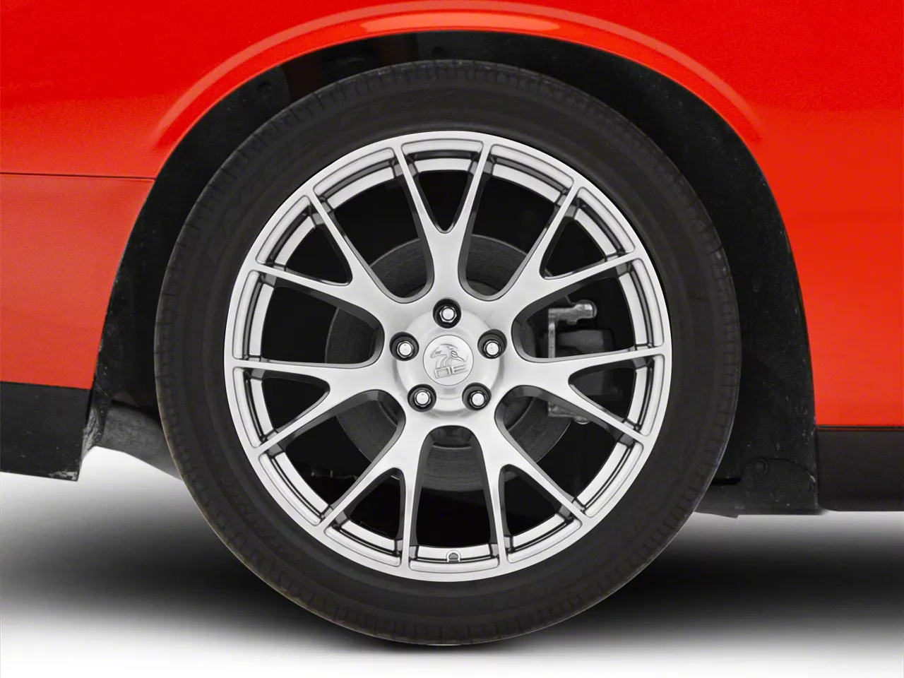 Hellcat Style Hyper Black Wheel; Rear Only; 20x10; 18mm Offset (08-23 RWD Challenger)