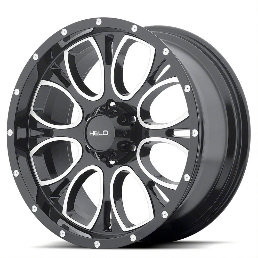HELO HE879 Gloss Black Machined and Milled 6-Lug Wheel; 20x9; 18mm Offset (07-14 Yukon)