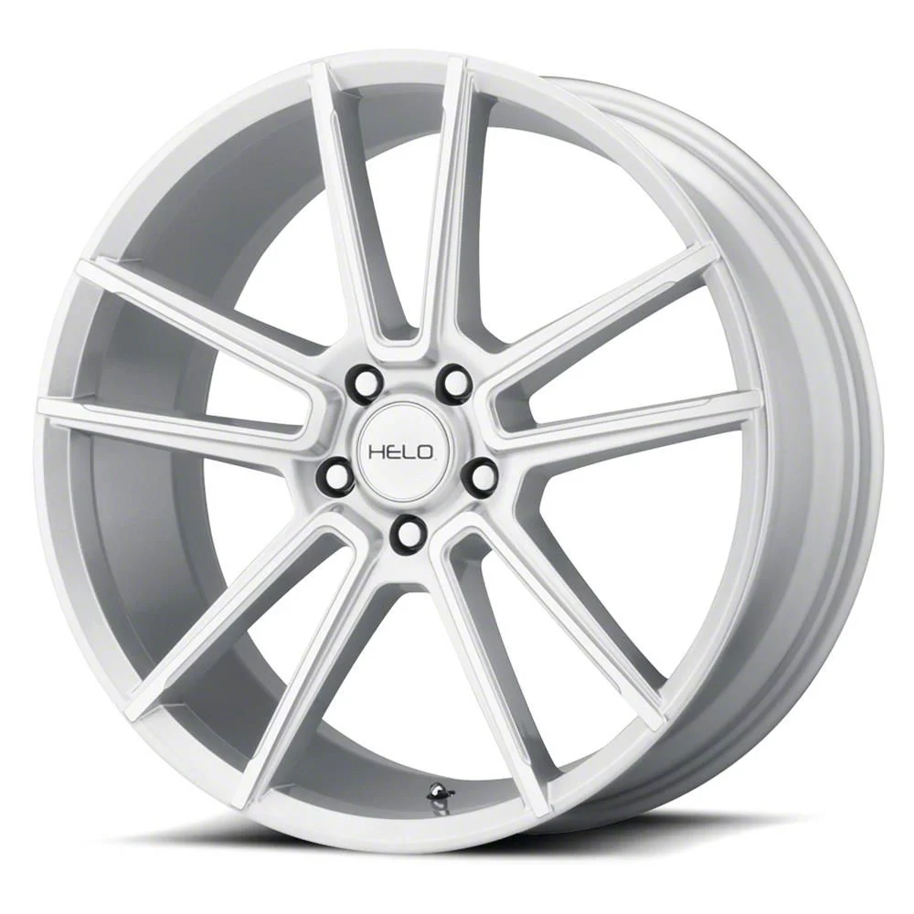 HELO HE911 Silver Machined Wheel; 18x8; 40mm Offset (21-26 Mustang Mach-E, Excluding GT)