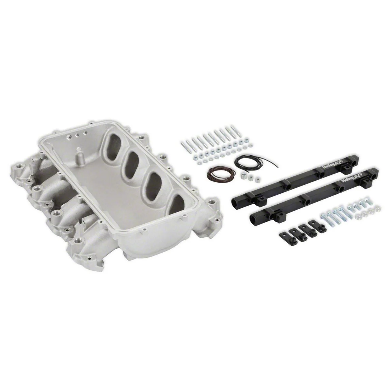 Holley EFI Lo-Ram Intake Manifold Base and Port Injection Fuel Rails; Black (16-24 Camaro LT1, SS)