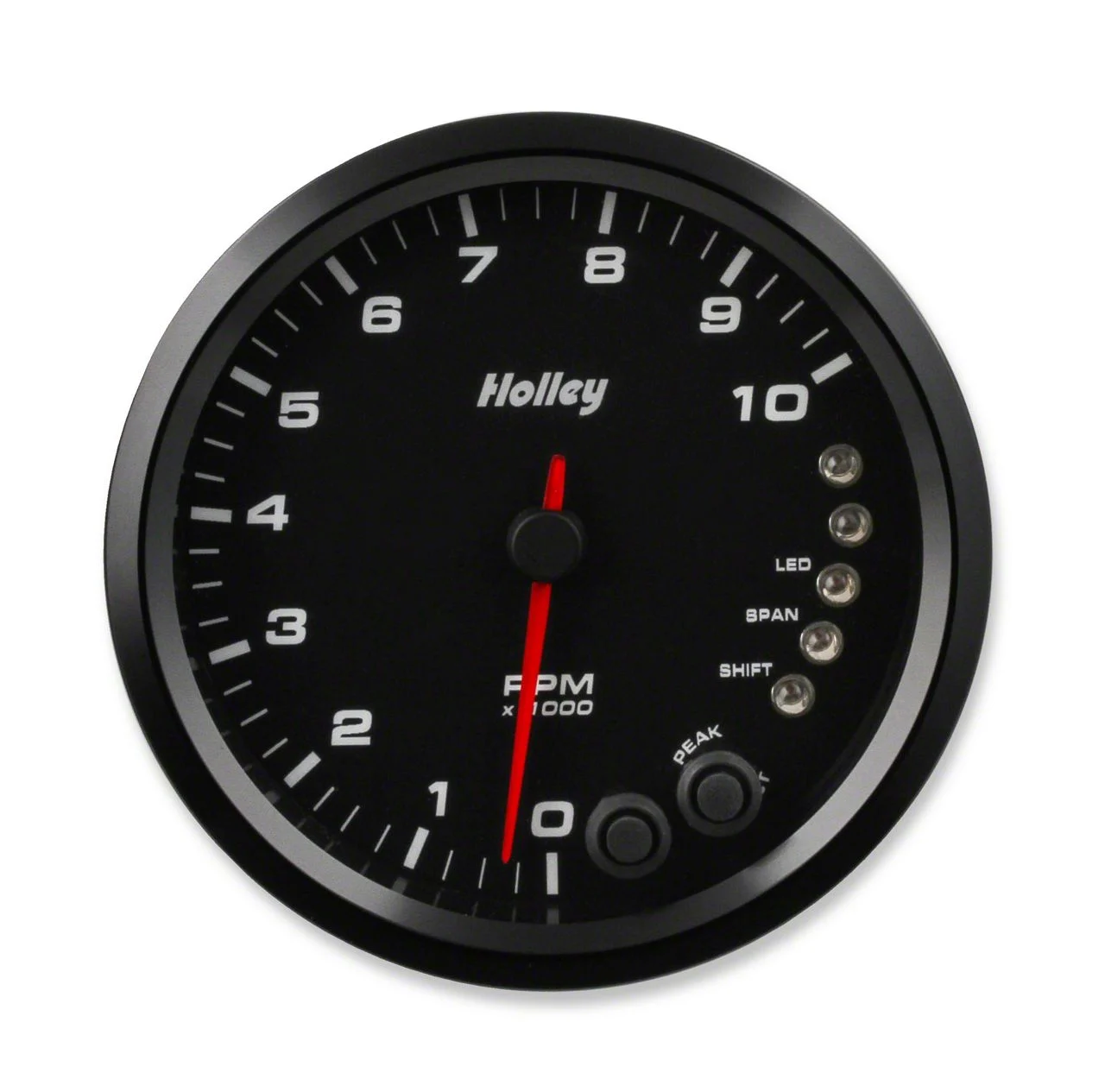 Holley 4.50-Inch Analog-Style Tachometer; 0-10K; Black (Universal; Some Adaptation May Be Required)