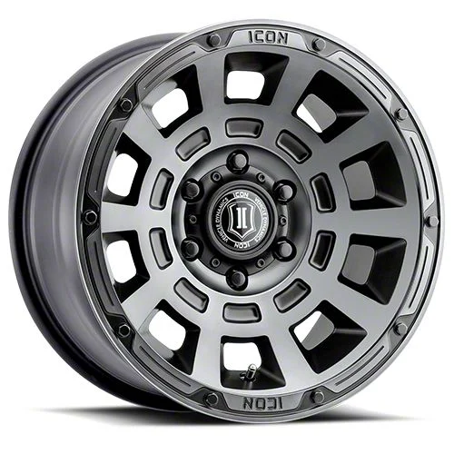 ICON Alloys Thrust Smoked Satin Black 6-Lug Wheel; 17x8.5; 0mm Offset (07-14 Yukon)