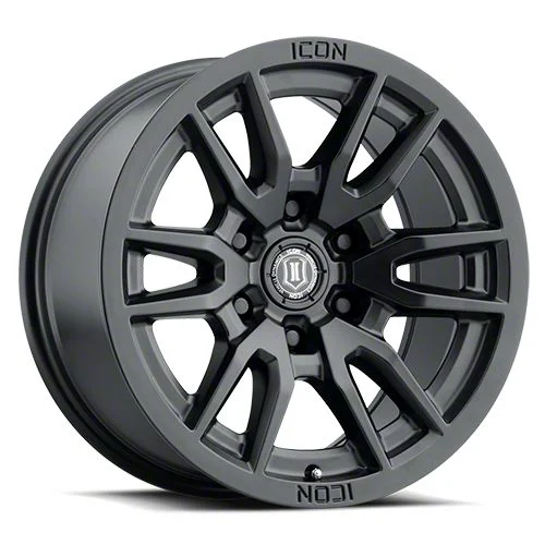 ICON Alloys Vector 6 Satin Black 6-Lug Wheel; 17x8.5; 0mm Offset (07-14 Yukon)