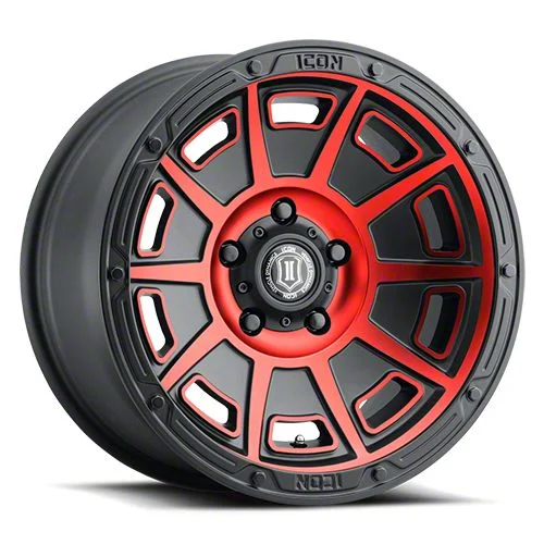 ICON Alloys Victory Satin Black with Red Tint 6-Lug Wheel; 17x8.5; 0mm Offset (07-14 Yukon)