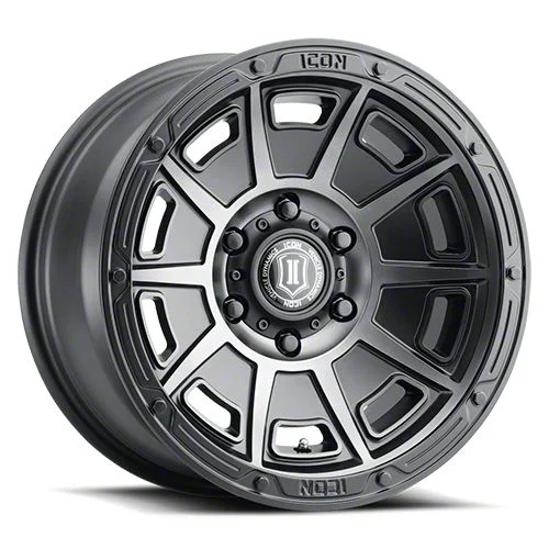 ICON Alloys Victory Smoked Satin Black 6-Lug Wheel; 17x8.5; 0mm Offset (07-14 Yukon)