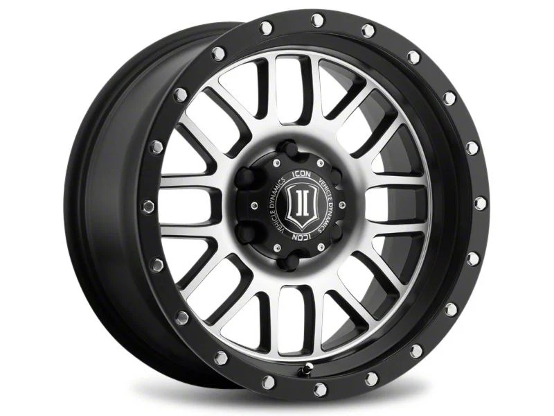 ICON Alloys Alpha Satin Black Machined 6-Lug Wheel; 17x8.5; 0mm Offset (15-20 Yukon)