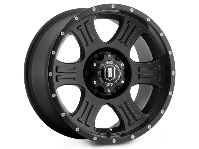 ICON Alloys Shield Satin Black 6-Lug Wheel; 17x8.5; 0mm Offset (15-20 Yukon)