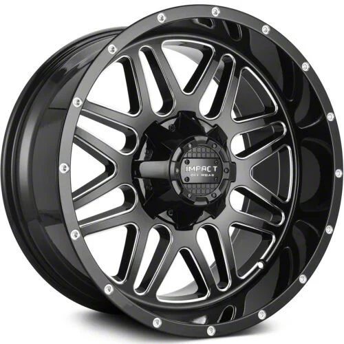 Impact Wheels 806 Gloss Black Milled 6-Lug Wheel; 20x10; -12mm Offset (07-14 Yukon)