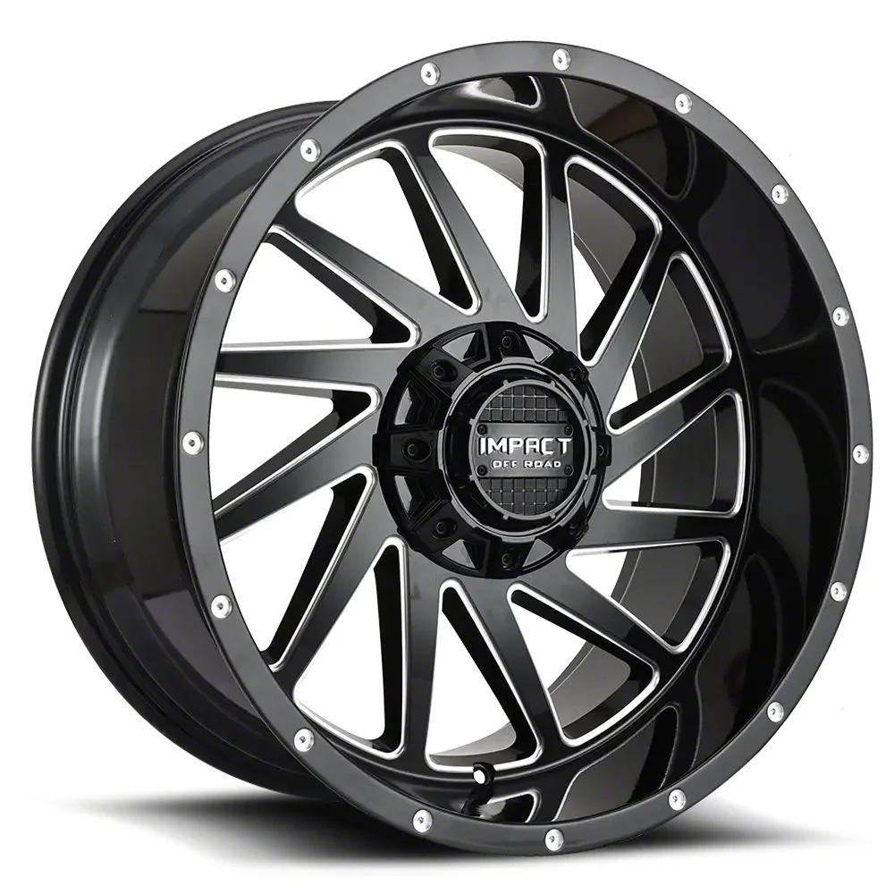 Impact Wheels 811 Gloss Black Milled 6-Lug Wheel; 20x10; -12mm Offset (07-14 Yukon)