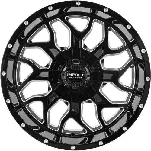 Impact Wheels 813 Gloss Black Milled 6-Lug Wheel; 20x10; -12mm Offset (07-14 Yukon)