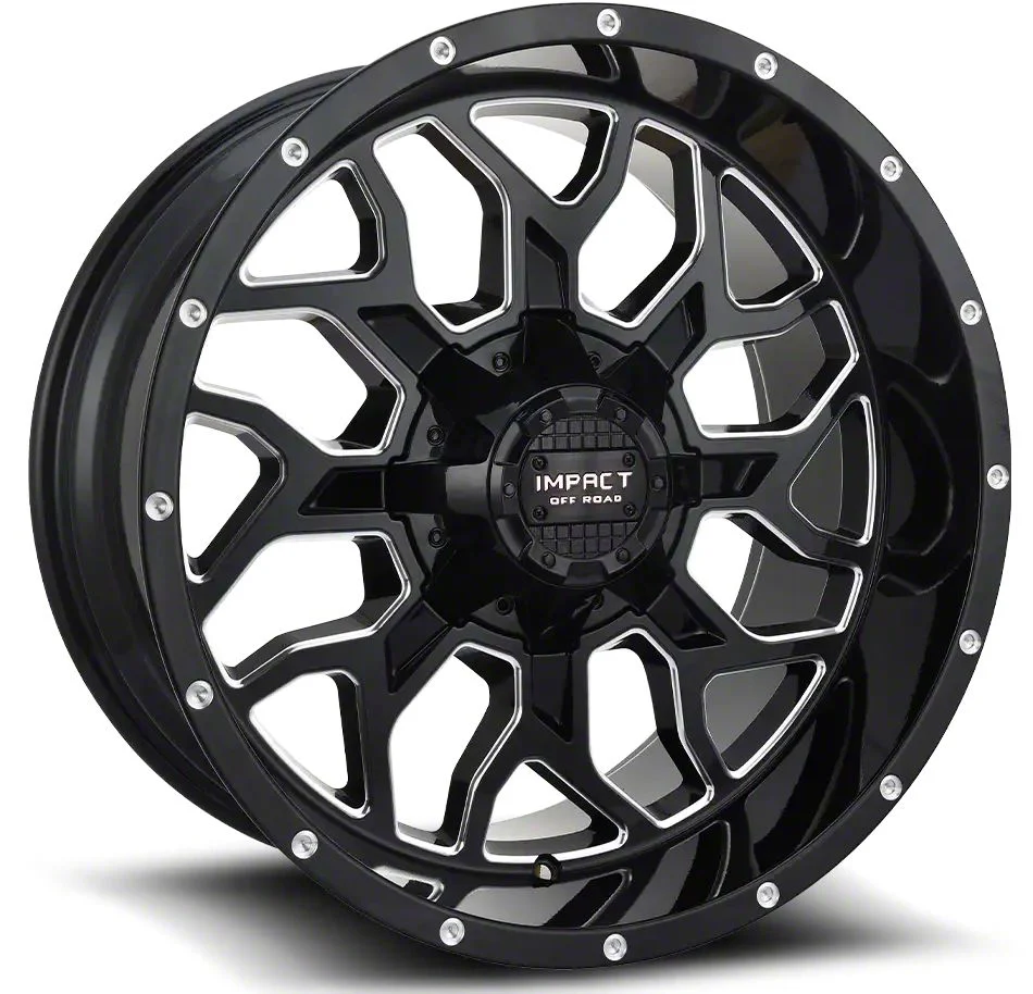 Impact Wheels 813 Gloss Black Milled 6-Lug Wheel; 20x12; -44mm Offset (07-14 Yukon)