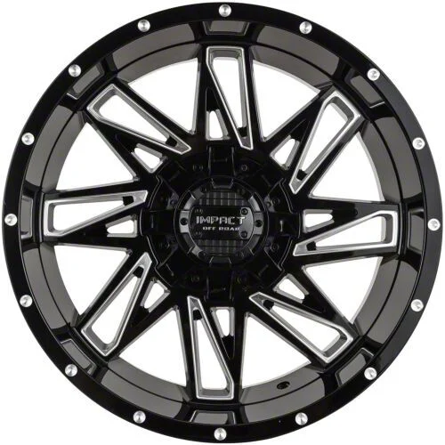 Impact Wheels 814 Gloss Black Milled 6-Lug Wheel; 20x10; -12mm Offset (07-14 Yukon)