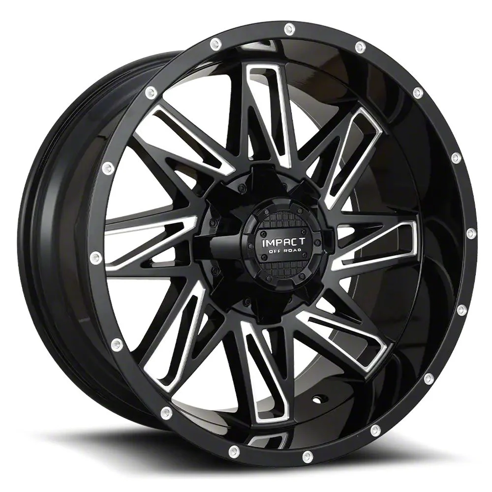 Impact Wheels 814 Gloss Black Milled 6-Lug Wheel; 20x9; 0mm Offset (07-14 Yukon)