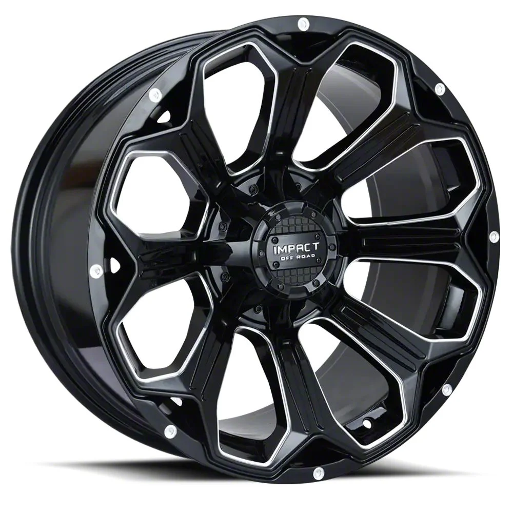 Impact Wheels 817 Gloss Black Milled 6-Lug Wheel; 20x10; -12mm Offset (07-14 Yukon)