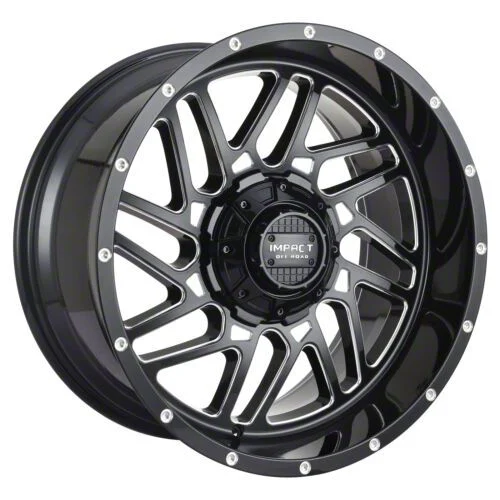 Impact Wheels 808 Gloss Black Milled 6-Lug Wheel; 20x10; -12mm Offset (15-20 Tahoe)