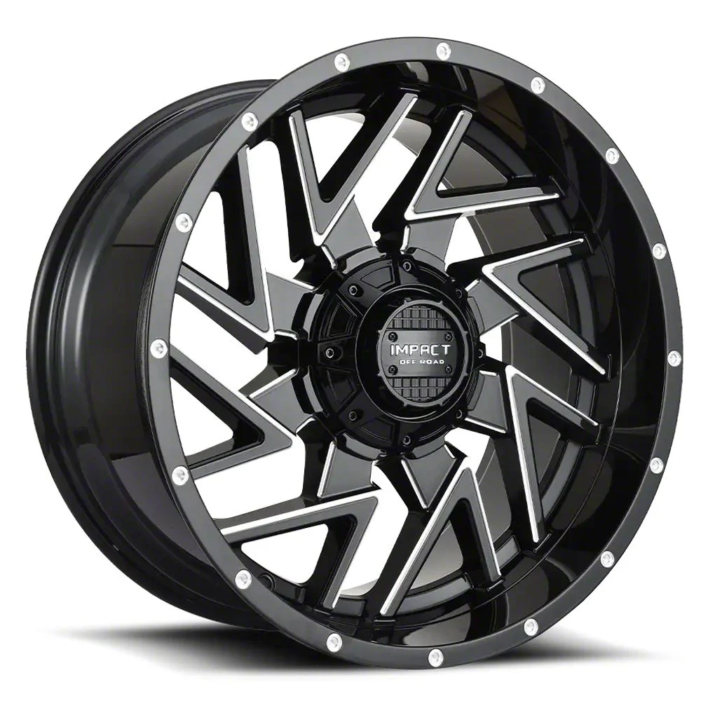 Impact Wheels 809 Gloss Black Milled 6-Lug Wheel; 20x10; -12mm Offset (15-20 Tahoe)