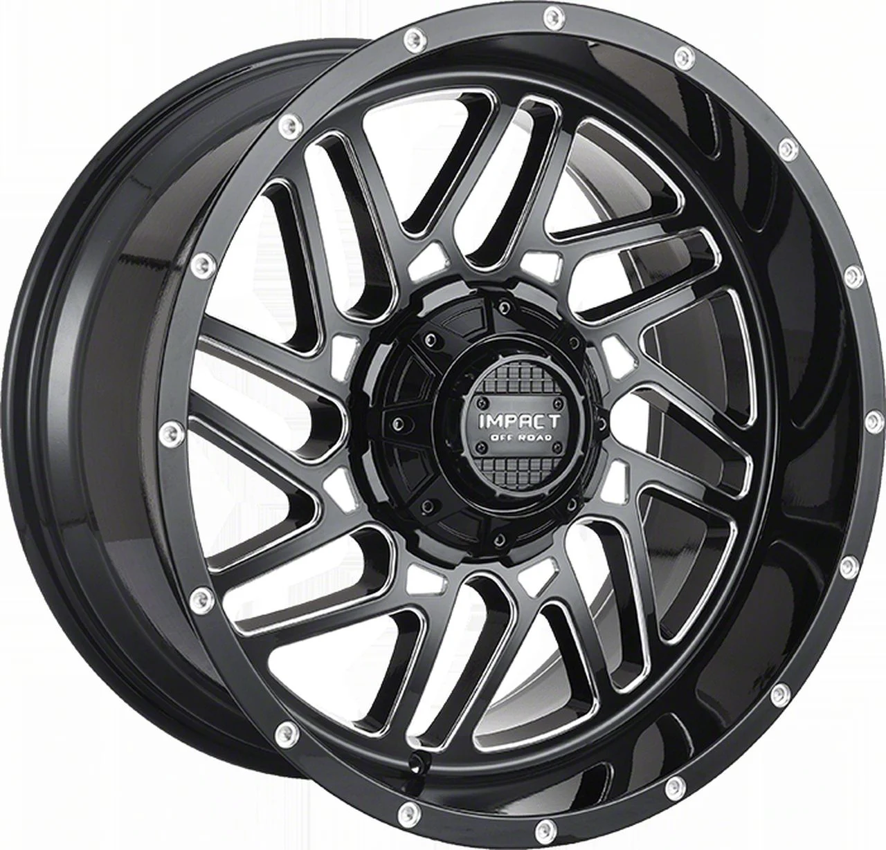 Impact Wheels 808 Gloss Black Milled 6-Lug Wheel; 20x12; -44mm Offset (21-26 Tahoe)