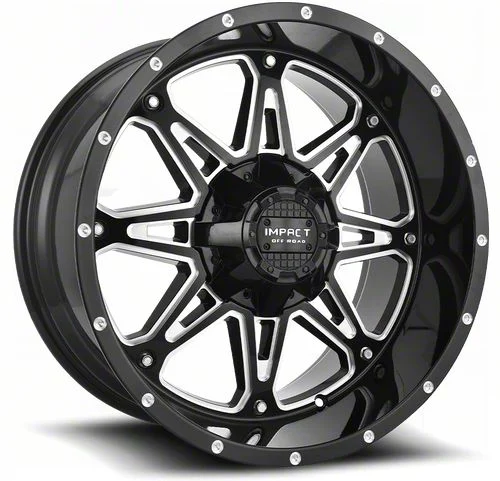 Impact Wheels 810 Gloss Black Milled 6-Lug Wheel; 20x10; -12mm Offset (21-26 Tahoe)