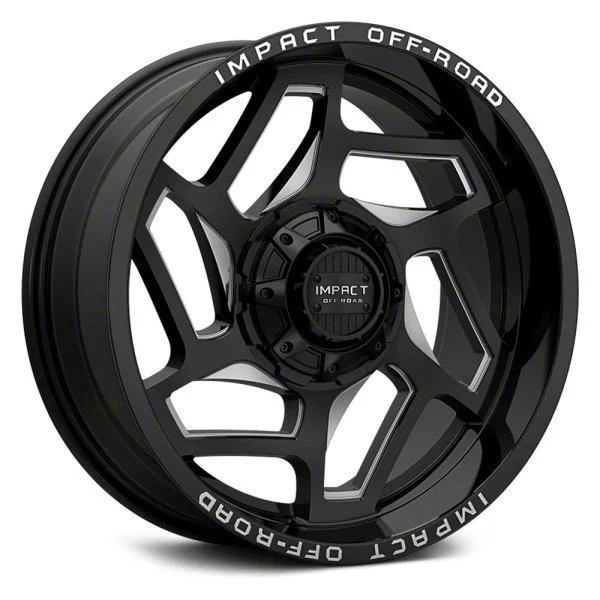 Impact Wheels 826 Gloss Black Milled 6-Lug Wheel; 20x10; -12mm Offset (21-26 Tahoe)