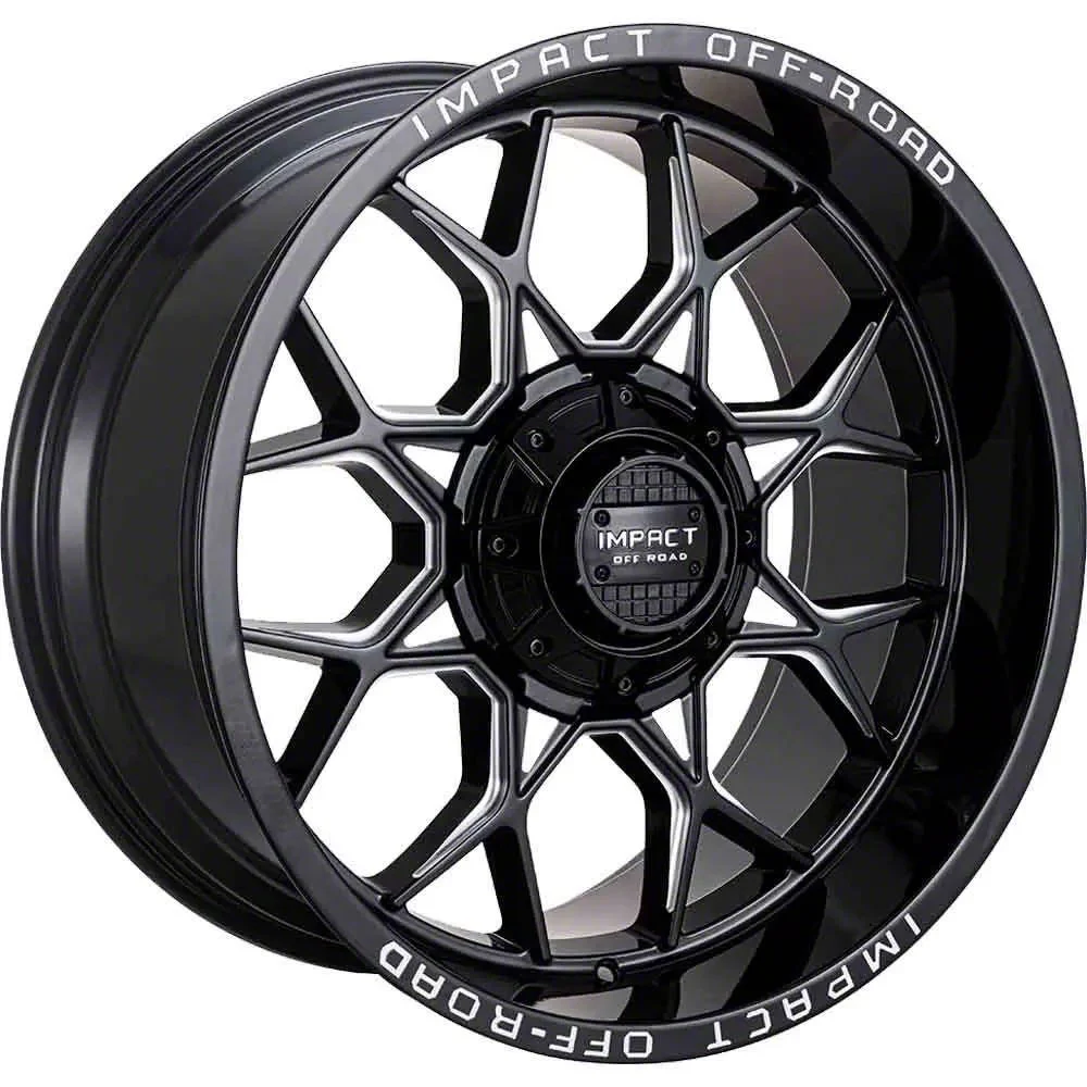 Impact Wheels 828 Gloss Black Milled 6-Lug Wheel; 20x10; -12mm Offset (21-26 Tahoe)