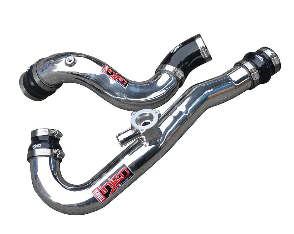 Injen Aluminum Intercooler Pipe; Wrinkle Black (15-23 Mustang EcoBoost)