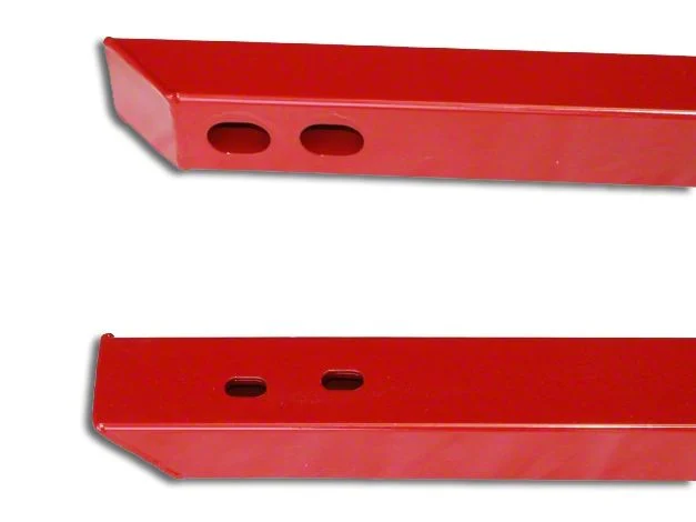 J&M Full Length Jacking Rails; Red (15-26 Mustang Convertible)