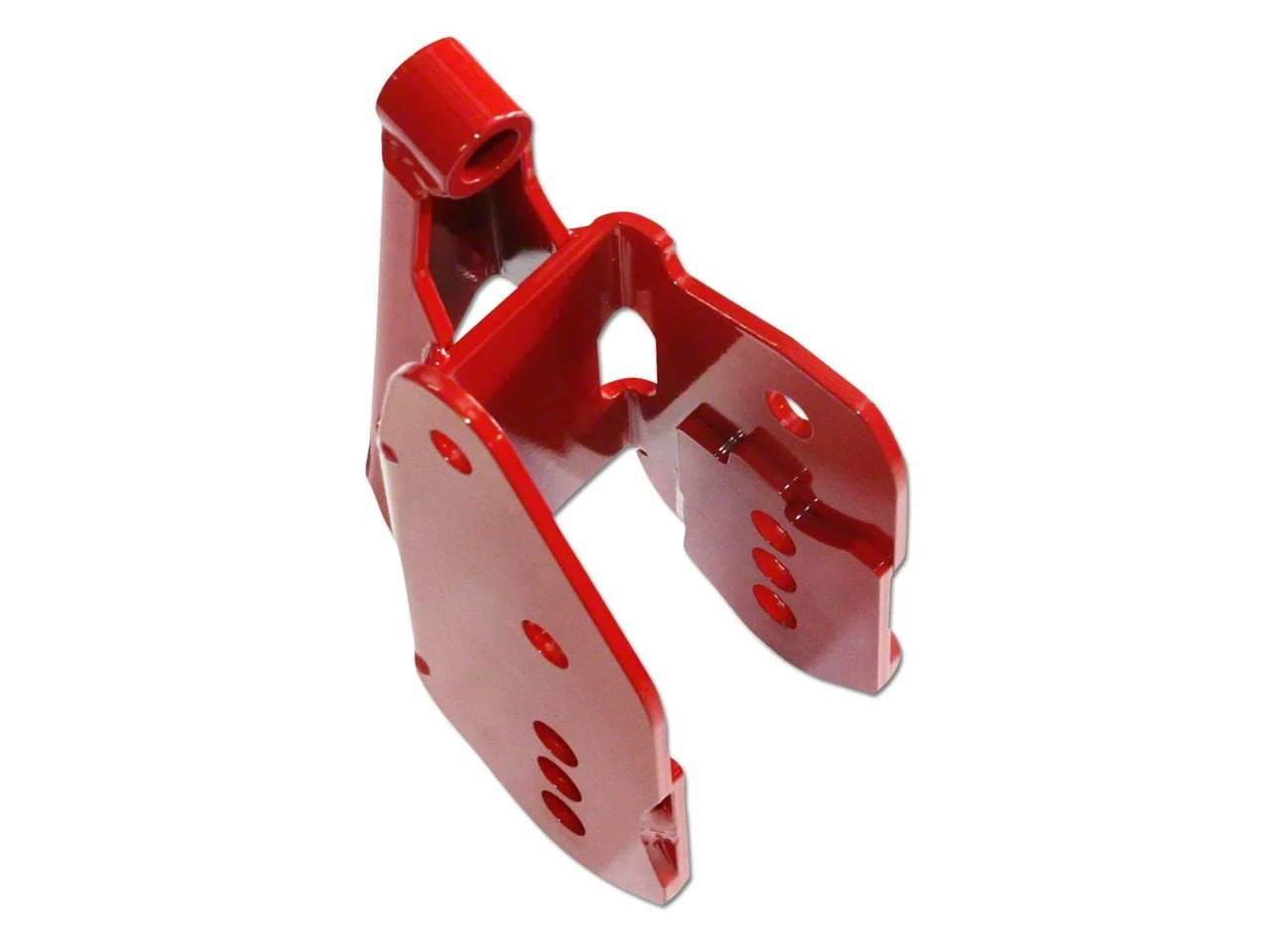 J&M Rear Lower Control Arm Relocation Brackets; Red (05-14 Mustang)