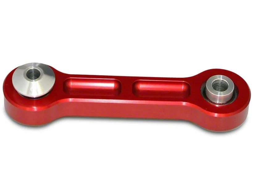 J&M Rear Vertical Links with Spherical Bearings; Red (15-26 Mustang)